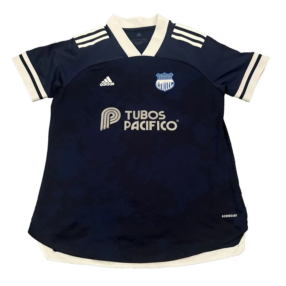 Club Sport Adidas Emelec Mens Large Blue Soccer Jersey Tubos Pacifico Football